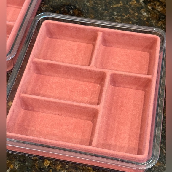Pink Velvet Jewelry Organizer Trays-Set of 2 - Picture 2 of 7